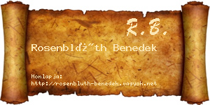 Rosenblüth Benedek névjegykártya